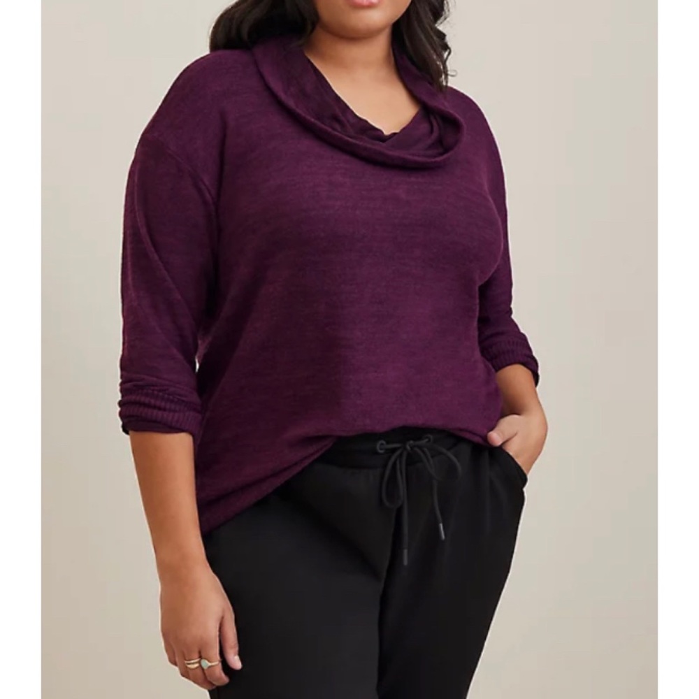 🆕Soft Plush Cowl Neck Long Sleeve Tunic Sweatshirt Top 3 3X 22 24 NWT Torrid